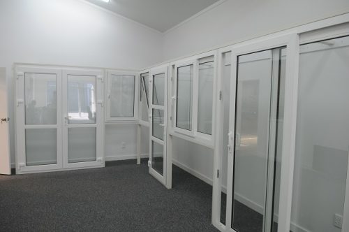 upvc windows in our showroom